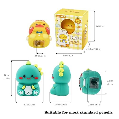 4 PCS Pencil Sharpeners for Kids, Cute Pencil Sharpener Manual, Hand Held Pencil Sharpener, Funny Sharpener Cartoon Creative, Kawaii Stationary Gifts Mini School Office Supplies (Style 4) - style: Style 4