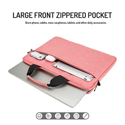 15.6-16 Inch Laptop Sleeve Shoulder Bag Notebook Chromebook Computer Carrying Case Compatible with 15.6 inch Acer Asus Dell HP Thinkpad, Pink - color: Pink, size: 15.6"-16"