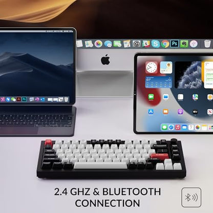 Keychron Q1 HE Wireless Custom Magnetic Keyboard, QMK Launcher | Rapid Trigger 2.4 GHz & Bluetooth 5.2 with Gateron Double-Rail Magnetic Switch for Mac Windows Linux (Hot-swappable) - color: Black