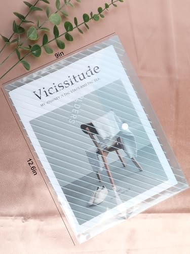 10 Pcs Clear Plastic File Folders 12.5 × 9 Inch Colorful Folders for Documents, Files, Paper at School Office Home