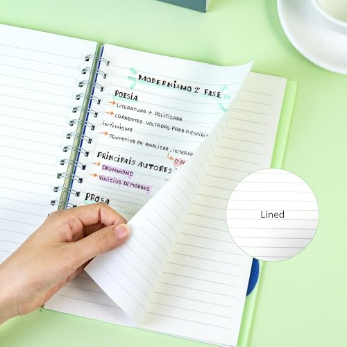 Yoment 5 Subject Notebook with Tabs Dividers B5 Spiral Notebook, 7" X 10" Lined Journal Notebooks for School Office Work, 206 Pages Notebooks for Women Men School Meeting, Pink