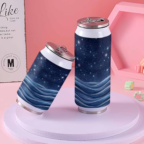 Cosmos 14oz Stainless Steel Tumbler with Lid & Straw-Double Wall Vacuum Insulated Travel Mug Fantasy Stars Sky Water Bottle Coffee Beverage Drinks Cup - size: 14 Ounces