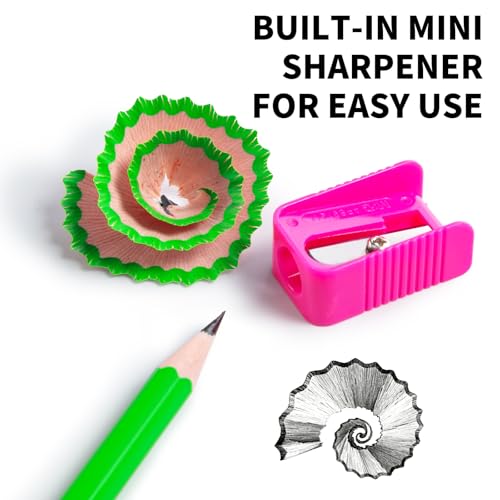 M&G Daily Series 24 Pack HB Pencils, Pre-Sharpened Hexagonal Wood-Cased Pencils with Erasers, 4 Color Barrels, Includes 2 Mini Sharpeners for Writing Drawing and School Office Supplies - color: Daily Series Multicolor, style: HB