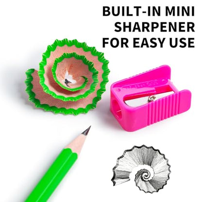 M&G Daily Series 24 Pack HB Pencils, Pre-Sharpened Hexagonal Wood-Cased Pencils with Erasers, 4 Color Barrels, Includes 2 Mini Sharpeners for Writing Drawing and School Office Supplies - color: Daily Series Multicolor, style: HB