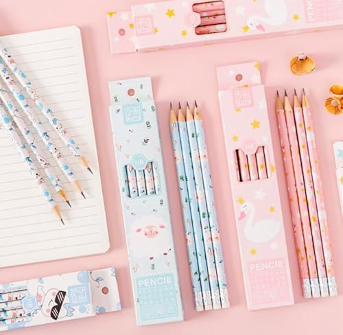 30pcs HB Art Drawing Pencils Bulk Cute Fun Novelty Wooden Writing Pencils with Erasers for Students Reward Teacher Classroom Office (Green) - color: Green