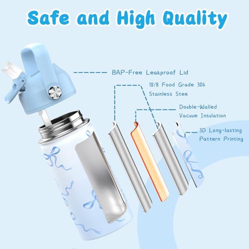 ACESAK Kids School Backpack for Girls, 4-In-1 Bookbag Backpack Set with 14OZ Insulated Kids Water Bottle, Lunch Bag Set for Girls Kid Teens Middle School Student, Girl Backpack for Schools - color: Black-blue