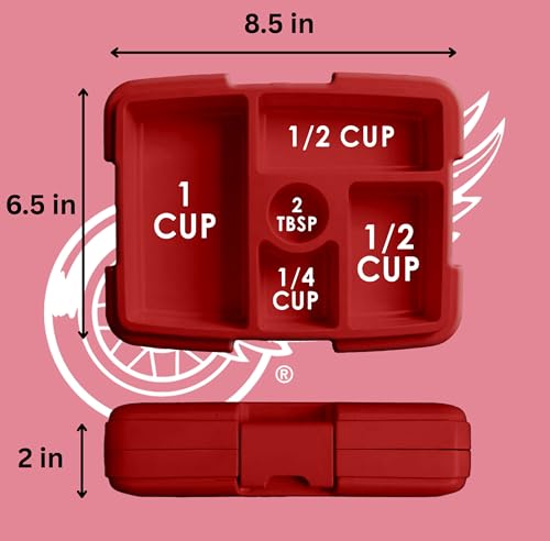 FOCO NHL Unisex-Adult Officially Licensed Team Color Stripe Primary Logo Hockey Leak Proof 5 Compartment Bento Lunch Box - Detroit Red Wings - color: Detroit Red Wings