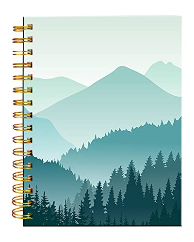 iampanda Spiral Journal Notebook,Strong Twin-Wire Binding with Premium Paper for Girl Women,60 Sheets A5 College Ruled Notebook/Journal,Perfect for School Office Home Gifts,Beautiful Green Mountain - color: Beautiful Green Mountain Landscape