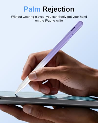 Stylus Pen for iPad (2018-2026) - Fast Charge for iPad Pencil Palm Rejection Active Pen Compatible withApple iPad 6/7/8/9/10/11(A16), Pro 11"/12.9"/M4, Mini 5/6, Air 3/4/5/M2/M3 (Gradient Purple) - color: A19D-Gradient Purple