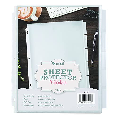 SAMSILL Tabbed Sheet Protector Family - style: 5 Tab Divider