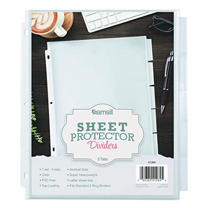 SAMSILL Tabbed Sheet Protector Family - style: 5 Tab Divider