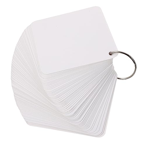 VILLCASE Blank Flashcards with Rings Double-sided Study Cards for School Diy Projects Note-taking and Inspiration Pre-punched for Easy Organization - size: 9.8X9.8X0.01CM