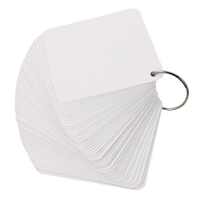 VILLCASE Blank Flashcards with Rings Double-sided Study Cards for School Diy Projects Note-taking and Inspiration Pre-punched for Easy Organization - size: 9.8X9.8X0.01CM