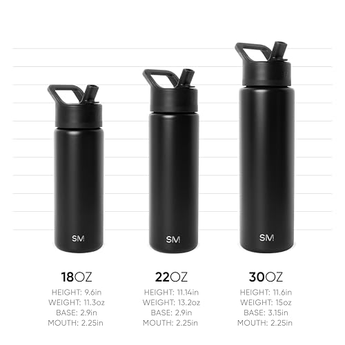 Simple Modern Kids Summit Water Bottle with Straw Lid | Vacuum Insulated Stainless Steel | Leak Proof BPA-Free Cup for School | 18oz, Baja - color: -Baja, style: 18oz