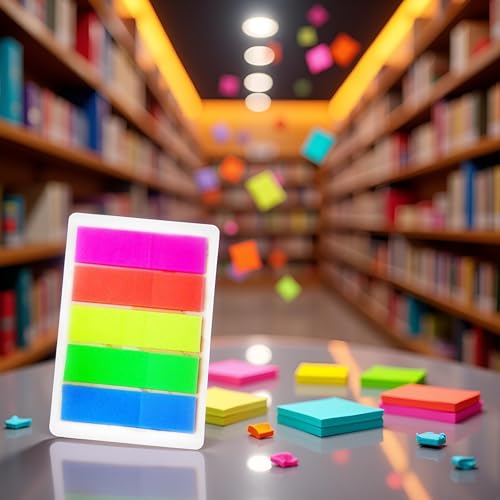 Flags Index Tabs - 5 Colors Sticky Notes Writable Labels Page, Creative Marker Bookmarks Text Highlighter Strips, Stationery Supplies for Home, School and Office 100Pcs