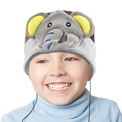 Contixo H1 Kids Headphones, 85dB Volume Limiting with Adjustable Speakers Soft Children Fleece Headband Toddler Headphones - style: Elephant