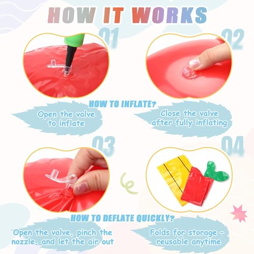 SAYAYA 6 Pcs Large Inflatable Pencil Balloons and 6 Pcs Large Inflatable Red Apple-Shaped Balloons Back to School Hanging Decor for Classroom Garden Room Birthday Party Decorations - style: Pencil & Red Apple