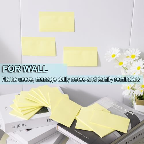 (15 Pads) Sticky Notes 3x5 in,Light Yellow Notepads,Stickies,Memo Note Pad | Super Sticking Power,Strong Adhesive,Post on Windows Doors,Office School,Recyclable,Easy to Write on,Hold Well - color: Yellow