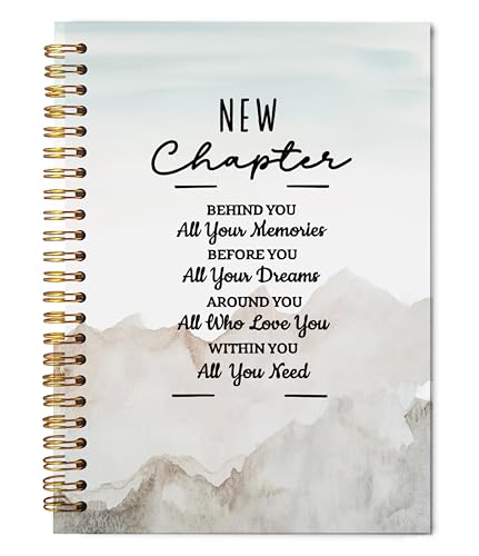 Welshower Inspirational Spiral Notebook Journal, New Chapter Behind You All Your Memories Motivational Quote Notebook, Positive Affirmation Journal for Women, 5.5x8.3 Inch - color: Inspirational Notebook 01
