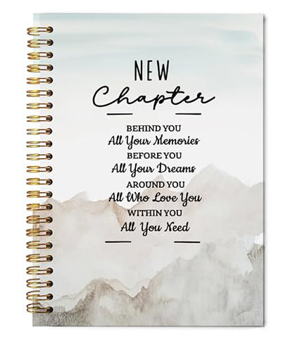 Welshower Inspirational Spiral Notebook Journal, New Chapter Behind You All Your Memories Motivational Quote Notebook, Positive Affirmation Journal for Women, 5.5x8.3 Inch - color: Inspirational Notebook 01