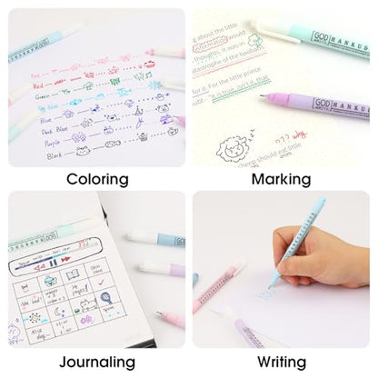 HANKU 20 Pack Bible Highlighters and Pens No Bleed Through for Bible Study | 12 Pastel Highlighters & 8-Color 0.38mm Fine Point Pen, Quick Dry, No Bleed, Bible Study Journaling School Office Supplies - color: 8 Fineliners + 12 Highlighters