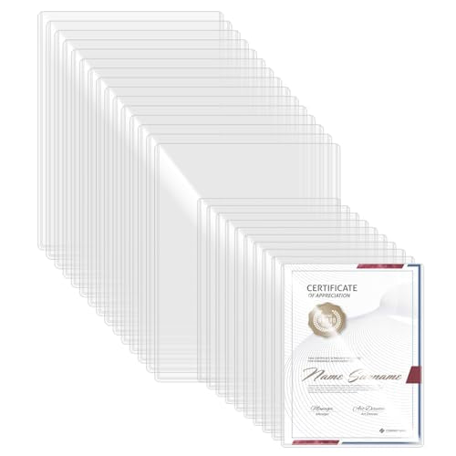 25 Pack Clear Rigid Print Protectors, 15 Pcs 8.5" x 11" & 10 Pcs 5.4" x 7" | Hard Plastic Toploaders,Jumbo Card Sleeves,Document and Photo Page Protectors,for Birth Certificates, Contracts, Menu Covers