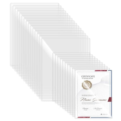 25 Pack Clear Rigid Print Protectors, 15 Pcs 8.5" x 11" & 10 Pcs 5.4" x 7" | Hard Plastic Toploaders,Jumbo Card Sleeves,Document and Photo Page Protectors,for Birth Certificates, Contracts, Menu Covers