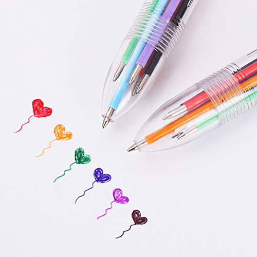 Hutou 24 Pack 0.5mm 6-in-1 Multicolor Ballpoint Pens, Kids Party Favors Pen | Pens for Kids School Supplies, Party Favors