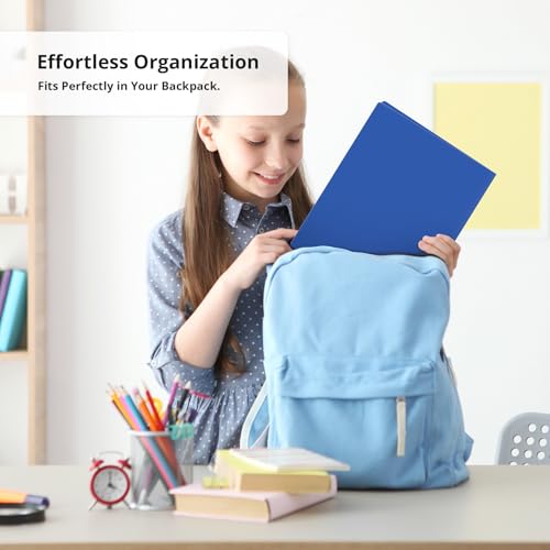 Taja Plastic Folders with Pockets (6 Pack, Blue), 2-Pocket Folders with Business Card Slot, Heavy Duty, Fit Letter Size Documents, Perfect for School, Office & Business - color: D-blue, size: 6 Pack