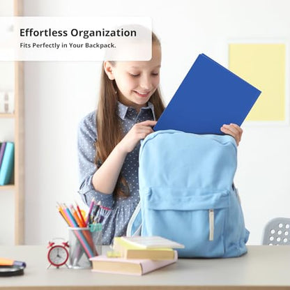 Taja Plastic Folders with Pockets (6 Pack, Blue), 2-Pocket Folders with Business Card Slot, Heavy Duty, Fit Letter Size Documents, Perfect for School, Office & Business - color: D-blue, size: 6 Pack