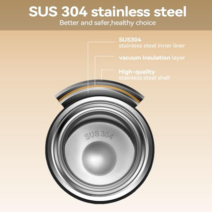 Stainless Steel Water Bottle with Straw Lid, 18oz Insulated Vacuum Bottle with Carrying Loop, Dishwasher Safe，uitable for use in schools, Offices, and outdoor activities (BLACK) - color: Black