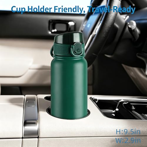 GOPPUS Insulated Water Bottle 20oz Stainless Steel BPA-Free Sports Bottle Ideal for School and Travel Silicone Spout Lid Prevents Leaks, Sweat, and Dust (Army green) - color: Army Green