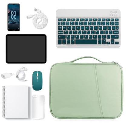 iPad Pro 12.9 Sleeve Carrying Case, Padded Tablet Bag for iPad Pro 13-in (M4), iPad Air 13-in (M2), Surface Pro 9/8, 12.4” Galaxy Tab S8+/S9+ (Mint Green-12.9) - color: Green-12.9in, size: 12.9 inch