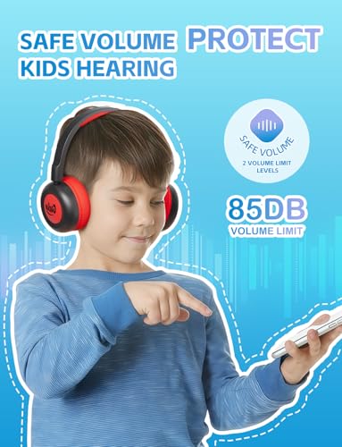 Kids Bluetooth Headphones,Toddler Headphones with Microphone,85dB Volume Limited,Bluetooth 5.4 Twistable Lightweight Kids Wireless Earphones for Boy Girl Tablet Travel School - color: Black