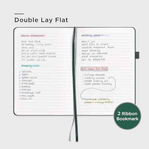 &And Per Se Lined Notebooks 3-Pack Gift Set, A5 Hardcover Journals, 160 Pages 100gsm Thick Paper, Journaling Notebook for Office School (Green) - color: Green, style: 3 Pack-Lined
