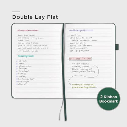 &And Per Se Lined Notebooks 3-Pack Gift Set, A5 Hardcover Journals, 160 Pages 100gsm Thick Paper, Journaling Notebook for Office School (Green) - color: Green, style: 3 Pack-Lined