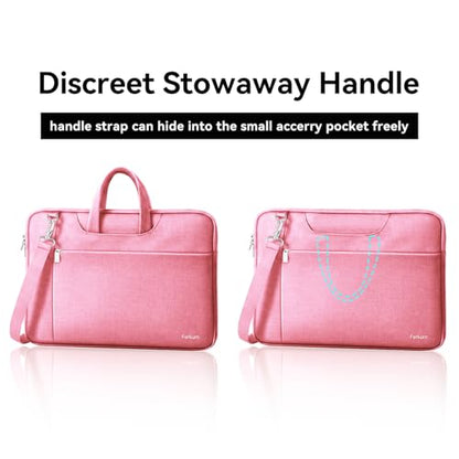Ferkurn Laptop Case Bag Women Men Computer Sleeve with Shoulder Compatible with HP/Inspiron/Thinkpad/Vivobook/MSI/Surface, 17.3 inch, Pink - color: Blush Pink, size: 17.3 inch