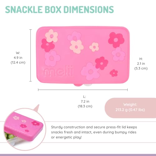 melii Snackle Box | 6-Compartment Divided Snack Container, BPA-Free Food Storage with Removable Dividers for School, Travel & On-the-Go Snacking Flowers - color: Flowers