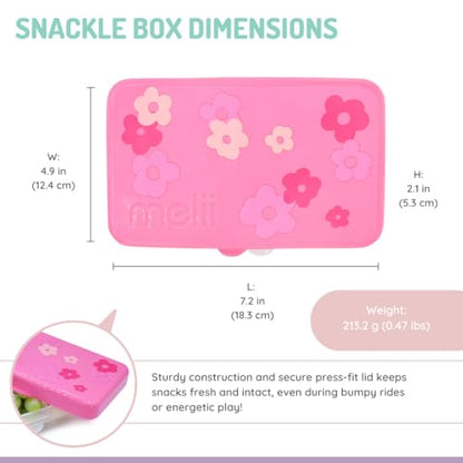 melii Snackle Box | 6-Compartment Divided Snack Container, BPA-Free Food Storage with Removable Dividers for School, Travel & On-the-Go Snacking Flowers - color: Flowers