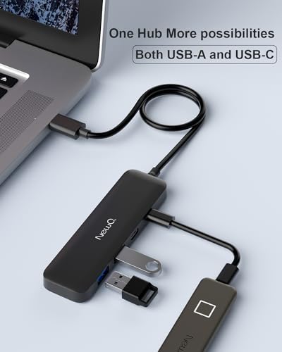 Dual USB C USB A 3.0 Hub: 4 Ports USB Hub with 2* USB-C 3.0 and 2* USB-A 3.0, Ultra Slim Portable USB Splitter Adapter for Laptop, PS4, Flash Drive, HDD, Xbox, Printer, Keyboard, Computer Accessories - size: 60cm