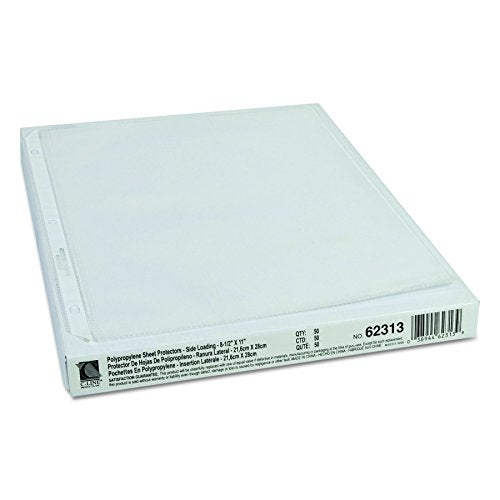 C-Line Side Loading Polypropylene Sheet Protectors, Clear, 2", 11 x 8.5, 50/Box (Pack of 10) - size: 11 X 8 1/2 (Pack of 10)