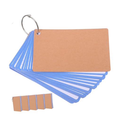 NUOBESTY 6pcs Flashcards Rings Index Cards Notecards for School Study Office Ring Binder Blank Flash Cards College Supplies