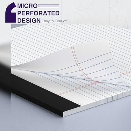2 Pack Legal Pads 8.5 x 11 College Ruled Note Pads 8.5 x 11 Notepads 8.5 x 11 Micro Perforated Writing Pads 8.5 x 11 Pads of Paper Lined White Paper, 50 Sheets per Notepad for Home, Office, School - size: 8.5 x 11 In - White, style: 2 Pack