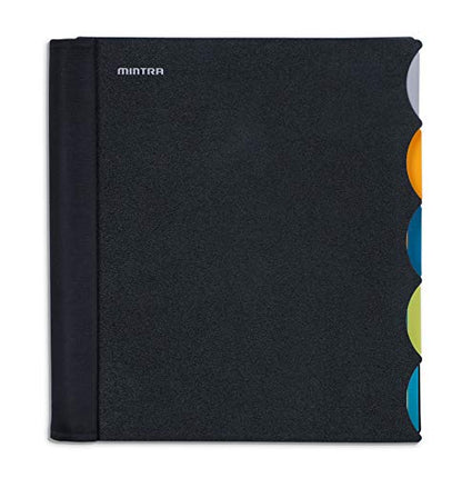 Mintra Office Durable PREMIUM Spiral Notebook, ((Black, 5 Subject, 8.5in x 11in)), Fabric Covered Coils, No Snags, Removable Adjustable Pocket Dividers, Ruler, Organization, Customizable - color: Black, size: 5 Subject (8.5in x 11in)