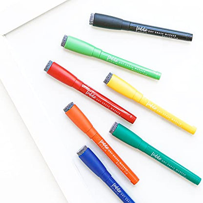 Loddie Doddie Magnetic Dry Erase Markers, Whiteboard Marker Set, 10 Pack | Stay Put Magnetic Design, Eraser Caps, Low Odor, Wipes Clean, 10 Colors, Erasable Pen Magnetic Whiteboard Markers