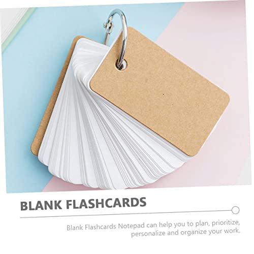 Artibetter 8Pcs Blank Flashcards Binder Rings Simple Style Memo Cards for Students Portable Note Cards for English Vocabulary Learning