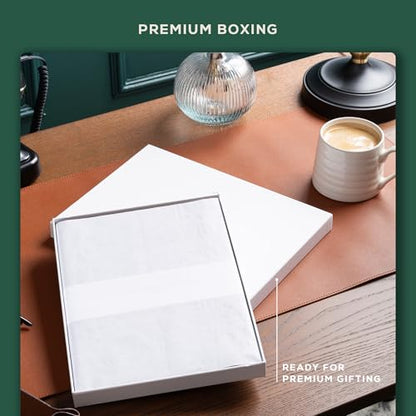 Beechmore Books Blank Sheet Music Notebook – A4 8.5"x11.5" for Songwriters, Musicians & Composers, 156 Thick 120gsm Pages, 10-Staff Perforated Sheets, Vegan Leather Hardcover, Elastic Closure, Gift Box - color: Dartmouth Green
