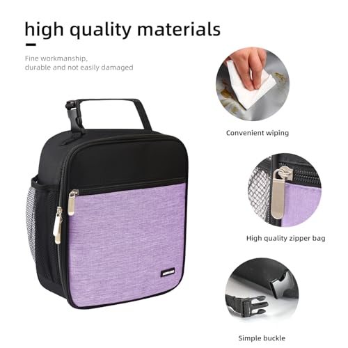 Lovoeo Lunch box Lunch bag for men women Insulated Lunchbox Lunch bags for Work Picnic Travel (Thicken light purple) - color: Thicken light purple