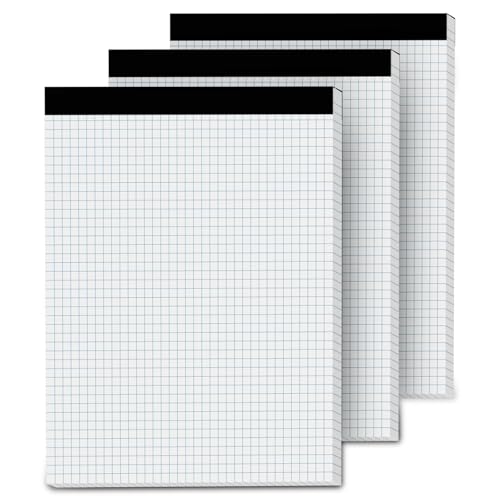 Graph Paper Pads 8.5 x 11, 4x4 Quad Ruled, 3 Pack Grid Paper Pad 8.5 x 11, 30 Sheets Perforated Blueprint Quadrille Letter Size Graphing Notebook for Drafting, Drawing, Engineering - style: 3 Pack - 8.5 x 11.75 IN - 30 Sheets - White