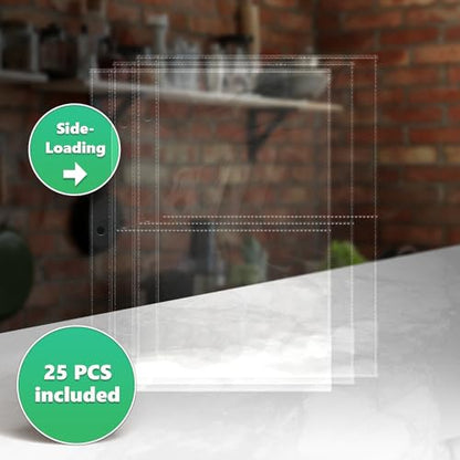 50 Pockets Mini Sheet Protectors fit 4x6'' Cards (Pack of 25) for 8.5x9.5’’ Mini Binders, Half Binders, Recipe Book Page Refill Sheets, 2 Pocket Index Card Protectors, Crystal Clear Covers - size: Mini 2 Pocket (6.9x8.5"), style: 25 Pack